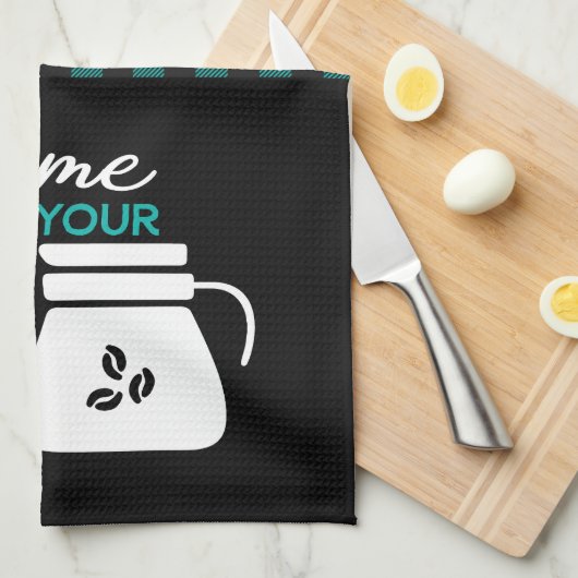 Funny Coffee Lover Coffein Addict Kariertes Muster Geschirrtuch (Viertel Falte)