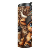 Funny Coffee Lover Cow  Thermosbecher (Nach links gedreht)