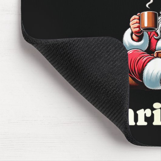 Funny Coffee Lover Holiday Merry Caffeinated Chris Mousepad (Ecke)