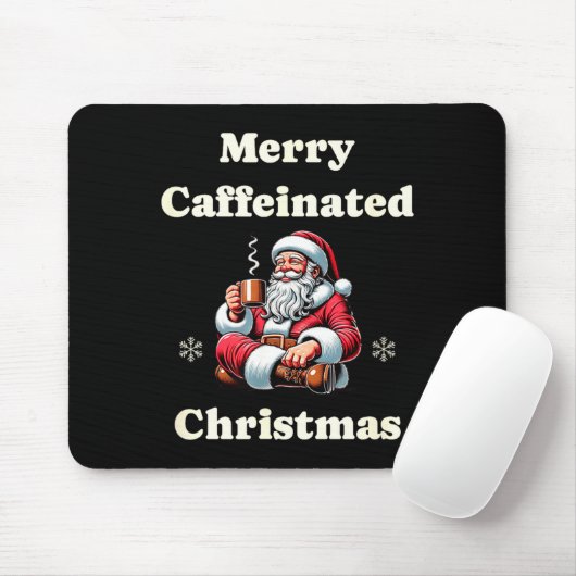 Funny Coffee Lover Holiday Merry Caffeinated Chris Mousepad (Mit Mouse)