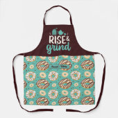 Funny Coffee Lover Rise and Grind Donut Muster Schürze (Vorderseite)