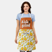 Funny Coffee Lover Rise and Grind Lemon Muster Schürze (Getragen)