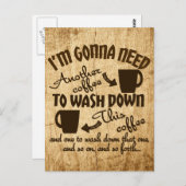 Funny Coffee Lover's Coffein Typografie Postkarte (Vorne/Hinten)