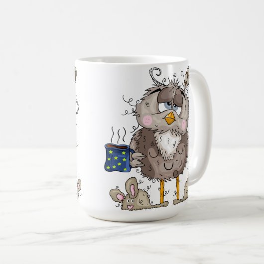 Funny Coffee Mugs - Schlampe Eule Weckte Tasse auf (VorderseiteRechts)
