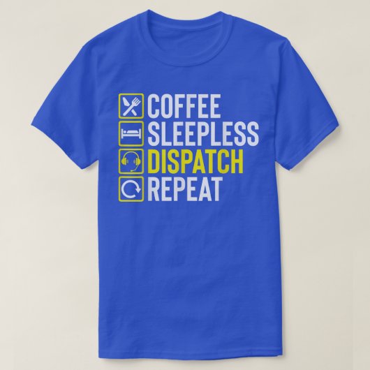Funny Coffee Night Shift 911 Dispatcher First Resp T-Shirt (Design vorne)