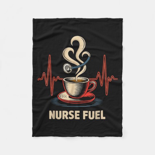 Funny Coffee Nurse Ekg Nurses Energy Caffeine Love Fleecedecke (Vorderseite)