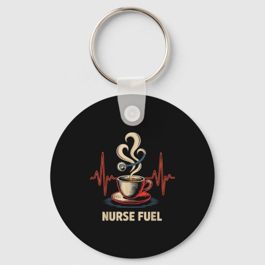 Funny Coffee Nurse Ekg Nurses Energy Caffeine Love Schlüsselanhänger (Vorderseite)