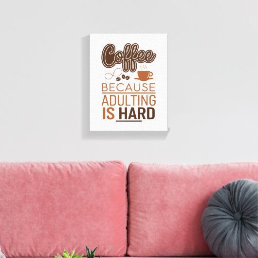 Funny Coffee Perfekt für Ihre Küche oder Ihr Büro Leinwanddruck (Insitu (Wohnzimmer))
