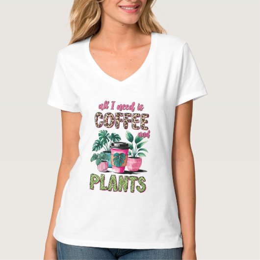 Funny coffee Pflanze Art T-Shirt (Vorderseite)