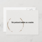 Funny Coffee Postcard, Untersetzer, Fleck, minimal Postkarte (Vorne/Hinten)