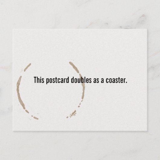 Funny Coffee Postcard, Untersetzer, Fleck, minimal Postkarte (Vorderseite)