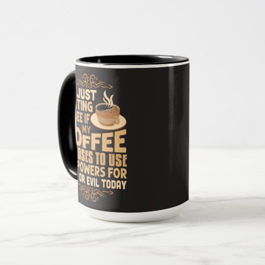 Funny Coffee Power für Guten oder Bösen Tasse (Vorderseite Links)