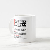 Funny Coffee Prescription Personalisiert Name Kaffeetasse (Vorderseite Links)