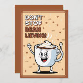 Funny Coffee Pun Don’t Stop Bean Lieving cute  Dankeskarte (Vorne/Hinten)