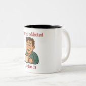 Funny Coffee Quote Cartoon Zweifarbige Tasse (VorderseiteRechts)