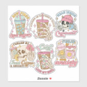 Funny Coffee Quote Vinyl Sticker Pack (Blatt)