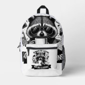 Funny Coffee Raccoon – Caffeine & Bad Choices Art Bedruckter Rucksack (Vorderseite)