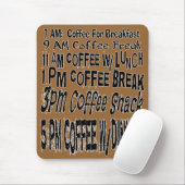 Funny Coffee Schedule Standard Mouse Pad Mousepad (Mit Mouse)