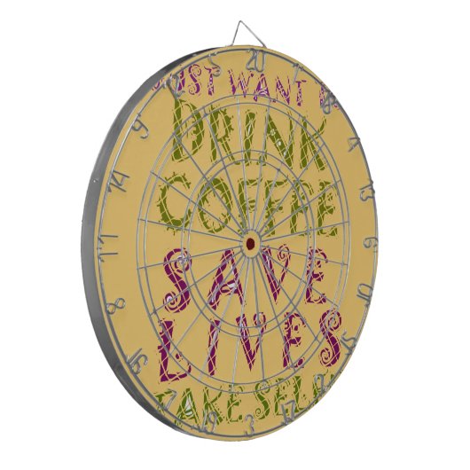 Funny Coffee Selfquote Design Dartscheibe (Vorderseite Links)