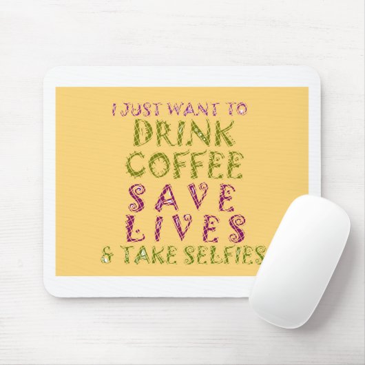 Funny Coffee Selfquote Design Mousepad (Mit Mouse)