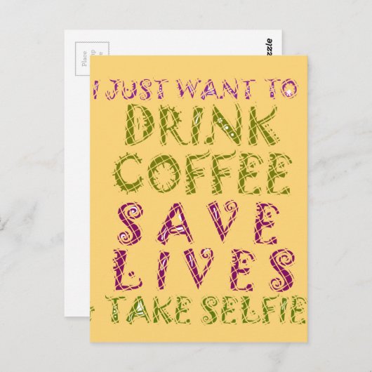 Funny Coffee Selfquote Design Postkarte (Vorne/Hinten)