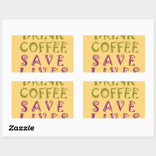 Funny Coffee Selfquote Design Rechteckiger Aufkleber (Blatt)