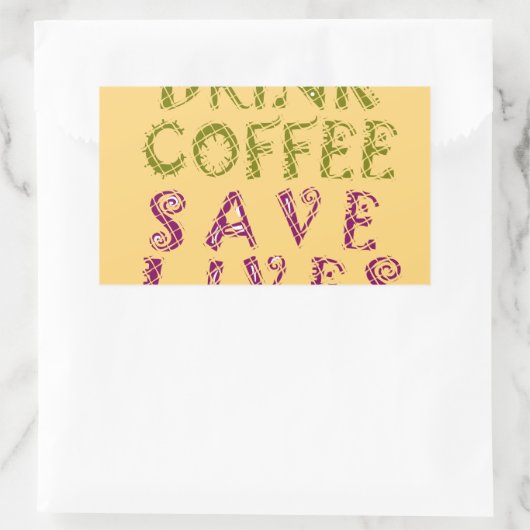 Funny Coffee Selfquote Design Rechteckiger Aufkleber (Tasche)