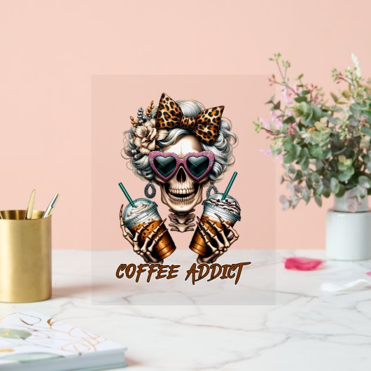 Funny coffee skeletart acrylschild (Hochzeit)