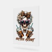 Funny coffee skeletart acrylschild (Winkel)