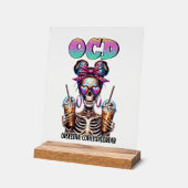 Funny coffee skeletart acrylschild (Winkel)