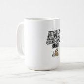 Funny Coffee Sloth T - Shirt | Mein Geist Tier ist Kaffeetasse (Vorderseite Links)