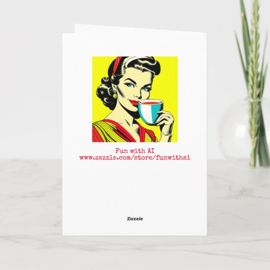 Funny Coffee Spaß | Retro Lady Friendship Karte (Rückseite)