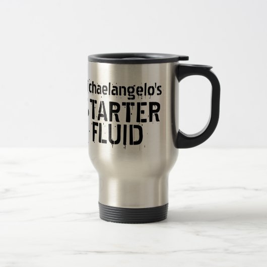 Funny Coffee Starter Fluid Personalisiert Name Reisebecher (Rechts)