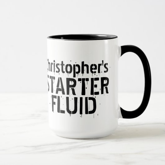 Funny Coffee Starter Fluid Personalisiert Name Tasse (Rechts)
