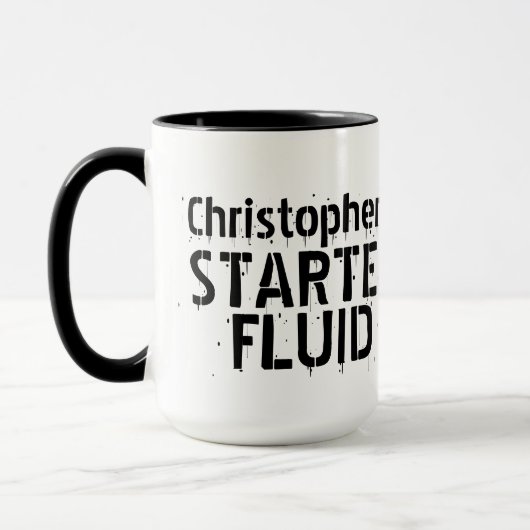 Funny Coffee Starter Fluid Personalisiert Name Tasse (Links)