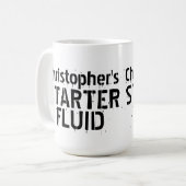 Funny Coffee Starter Fluid Personalisiert Name Tasse (Vorderseite Links)
