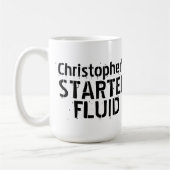 Funny Coffee Starter Fluid Personalisiert Name Tasse (Links)