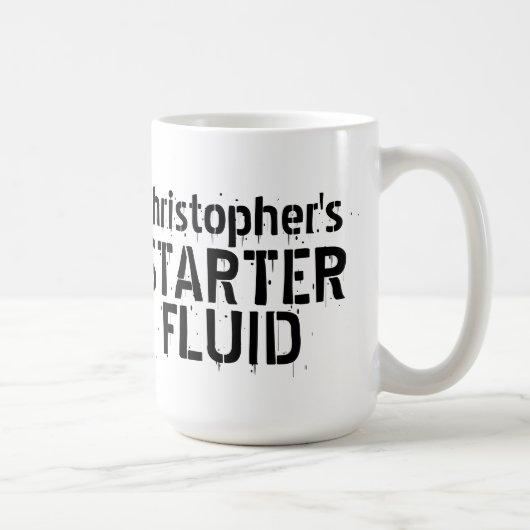 Funny Coffee Starter Fluid Personalisiert Name Tasse (Rechts)