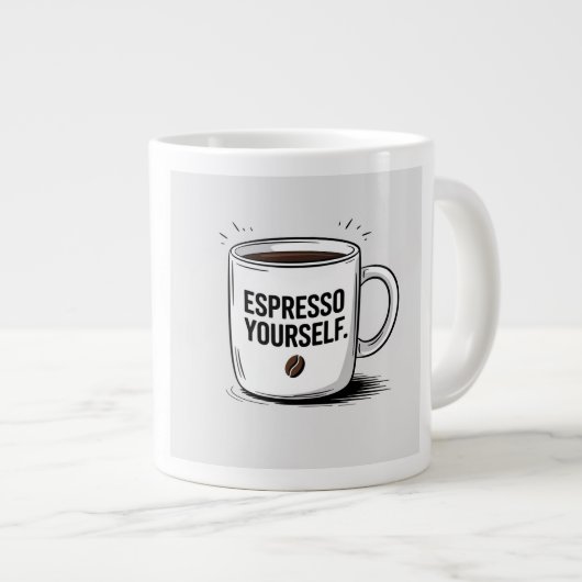 Funny Coffee Tasse - "Espresso You yourself" Zitat (Vorderseite Rechts)
