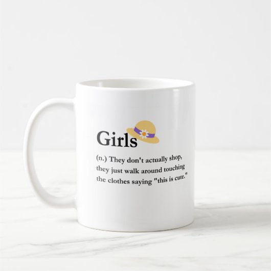 Funny Coffee Tasse für Shopaholic Girls (Links)
