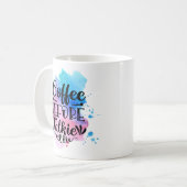 Funny Coffee Tasse - Kaffee vor Talkie Morgens (Vorderseite Links)