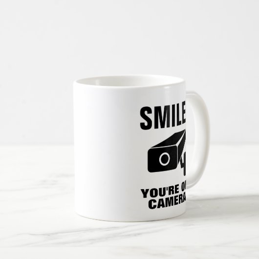 Funny coffee Tasse - Lächeln Sie, dass Sie auf der (VorderseiteRechts)