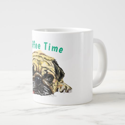 Funny Coffee Tasse mit Mops Dog - Benutzerdefinier (Vorderseite Rechts)