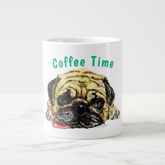 Funny Coffee Tasse mit Mops Dog - Benutzerdefinier (Vorderseite)