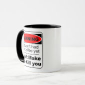 Funny Coffee Tasse Warning (Vorderseite Links)