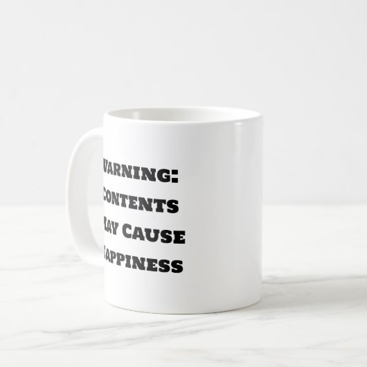 Funny Coffee Tasse - Warninhalte können Happ verur (Vorderseite Links)
