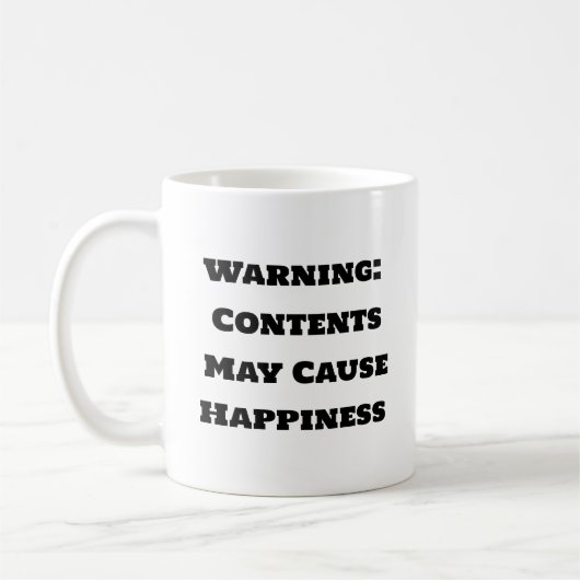 Funny Coffee Tasse - Warninhalte können Happ verur (Links)