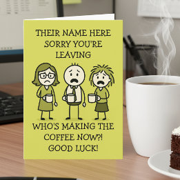 Funny Coffee-Themed Colleague Leaving Card Karte