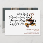 Funny Coffee themed weded Save the Date Design I Einladung (Vorne/Hinten)
