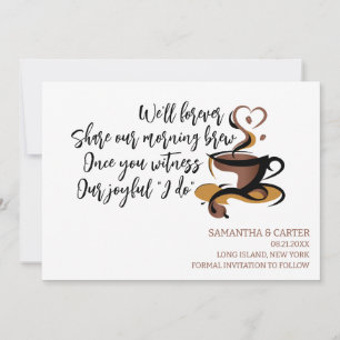 Funny Coffee themed weded Save the Date Design I Einladung